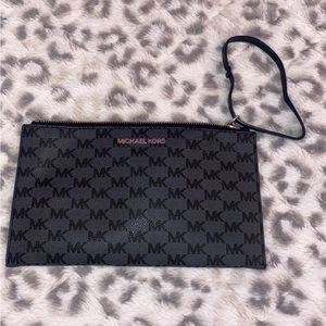 Micheal Kors black logo wristlet